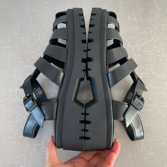 American Eagle Chunky Fisherman Lug Sole Sandals Closed Toe Women’s 9 Black - Picture 12 of 14